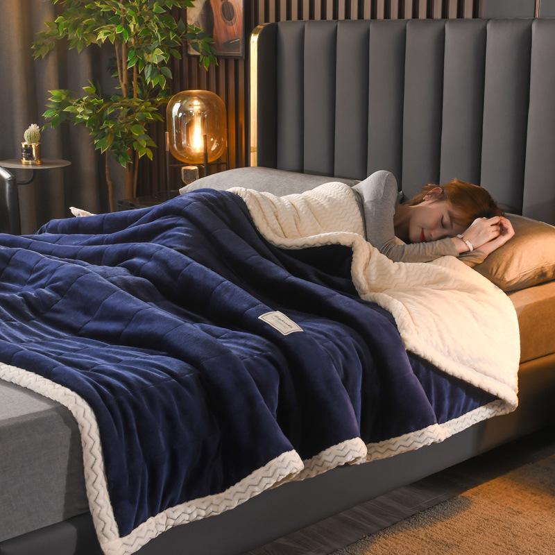 AB Version Milk Velvet Multifunctional Winter Shawl and Blanket - Thick, Warm, Double-Sided Velvet