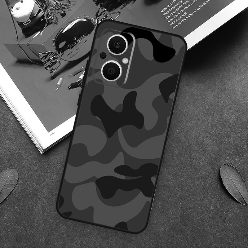 Schwarze Nacht-Tarnung Camouflage Hülle Für OPPO Reno 13F 14F 12F 11F 12 11 10 14 Pro 8T 8 Lite OPPO Find X9 X8 X6 X5 Pro Abdeckung