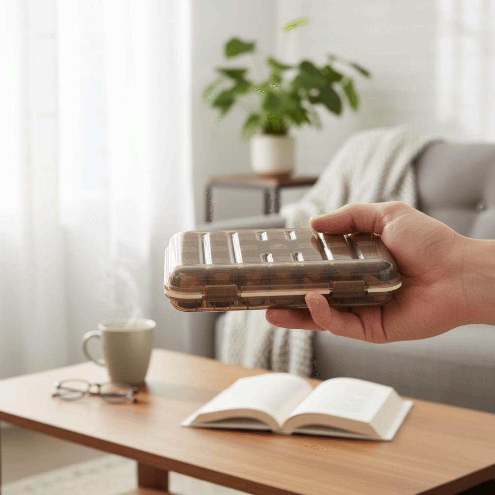 21 Grid Pill Dispenser Large Capacity Pill Classification Box Medication Organization