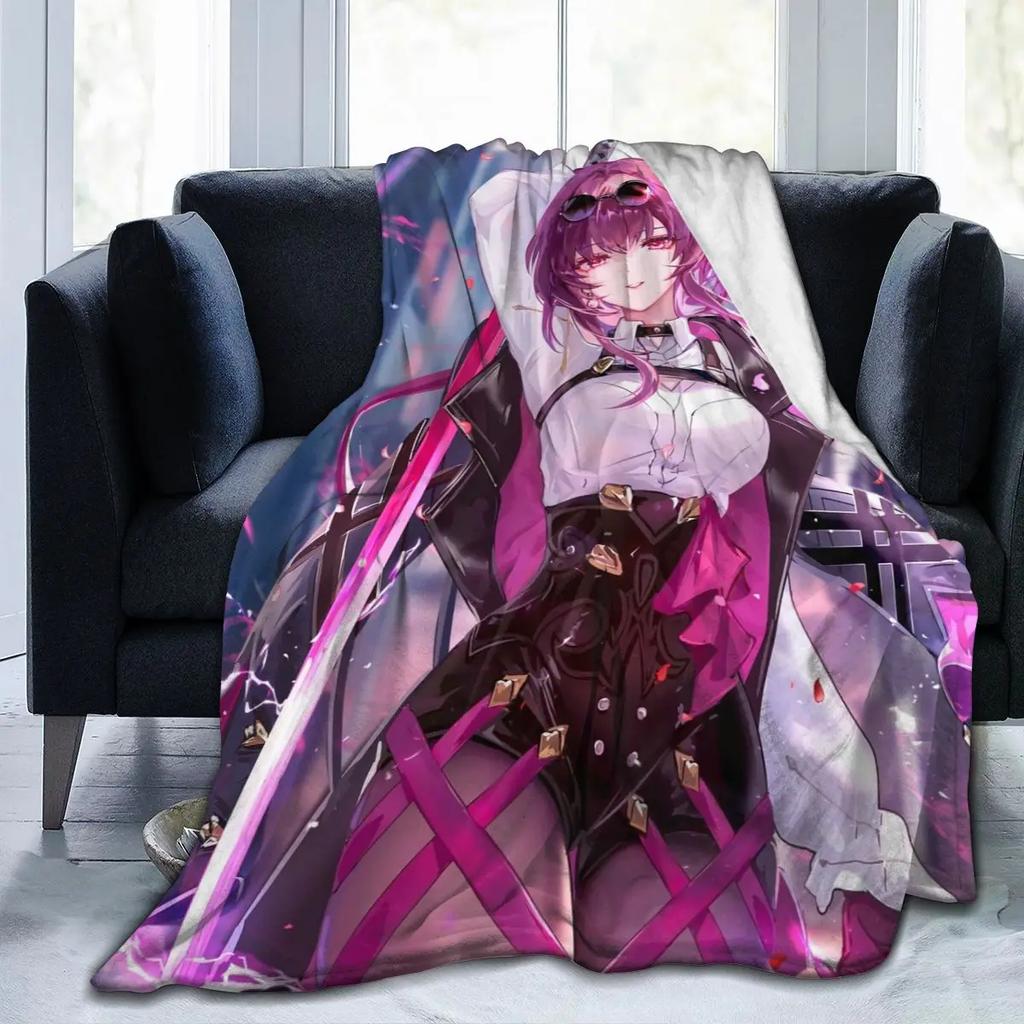 Anime Honkai Star Rail Acheron All Season Fleece Blanket Throw Ultra Soft Flannel Blanket Digital Printed Premium Fluffy Fleece