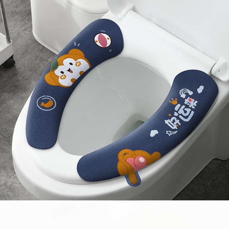 Toilet Seat Four Seasons Universal Toilet Seat Mat Household Toilet Stick Type Seat Cover Waterproof Washer