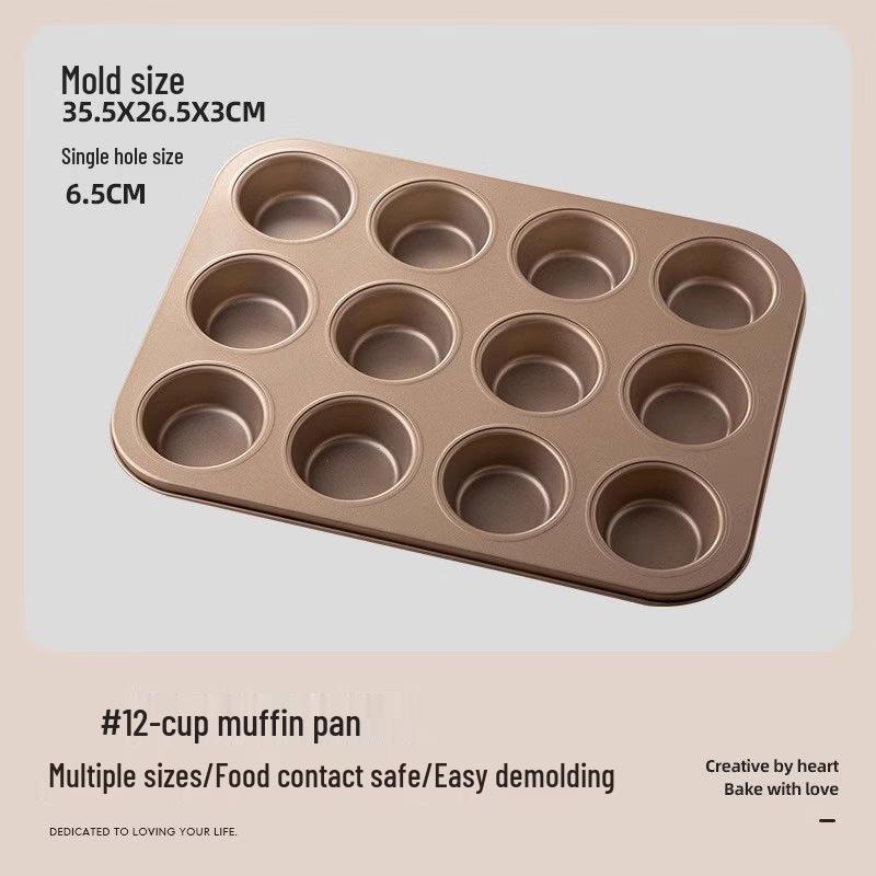 Ten Color Life 12-Cup Gold Muffin Pan