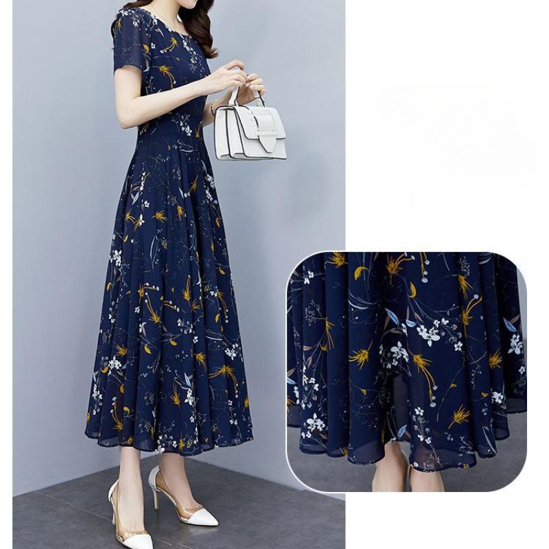 White Floral Chiffon Bodycon Office Lady Dress Summer Elegant Casual Prom Long Dresses 2025 Women Vintage Party Evening Dress