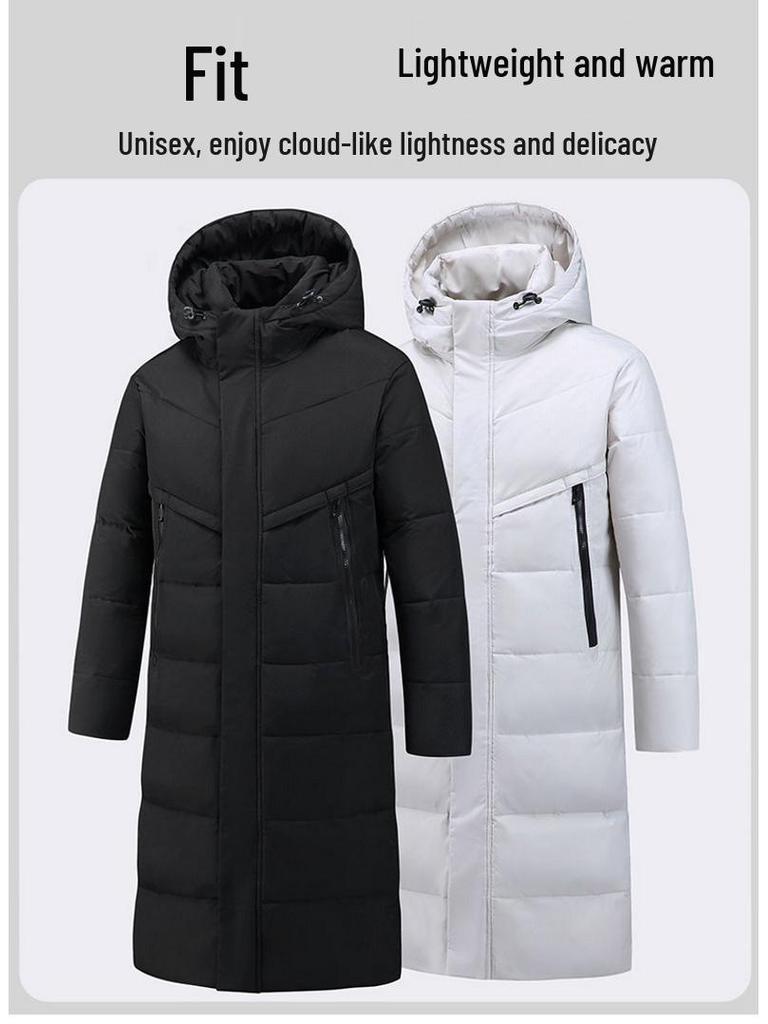 Winter Long Down Jacket Unisex – Over-the-Knee Thickened Warm Cotton Coat