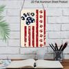 2D Flat Patriotic Dog Paw Print Metal Sign, 8×12 Inch Aluminum Wall Art, Vibrant Stars and Stripes Design, Durable Decor for Pet Lovers, Memorial Day