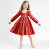 Girls' Fashion Cute Solid-Color Doll-Style Forest-Inspired Long-Sleeve Sweet Dress