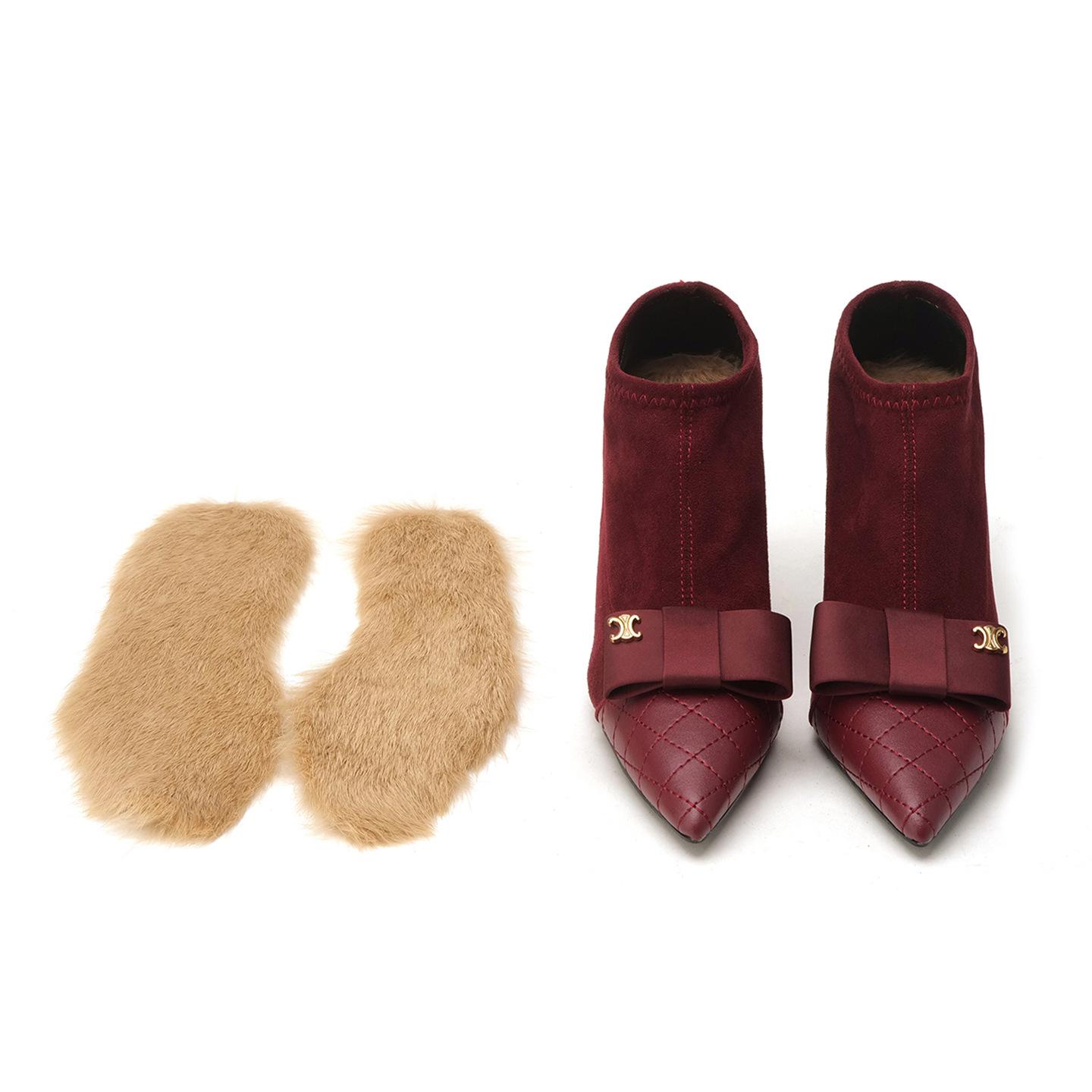 

Остроносые туфли-лодочки с вставками, женские осенне-зимние новые замшевые на тонком каблуке, остроносые, эластичные, темпераментные, с глубоким вырезом, на высоком каблуке 39