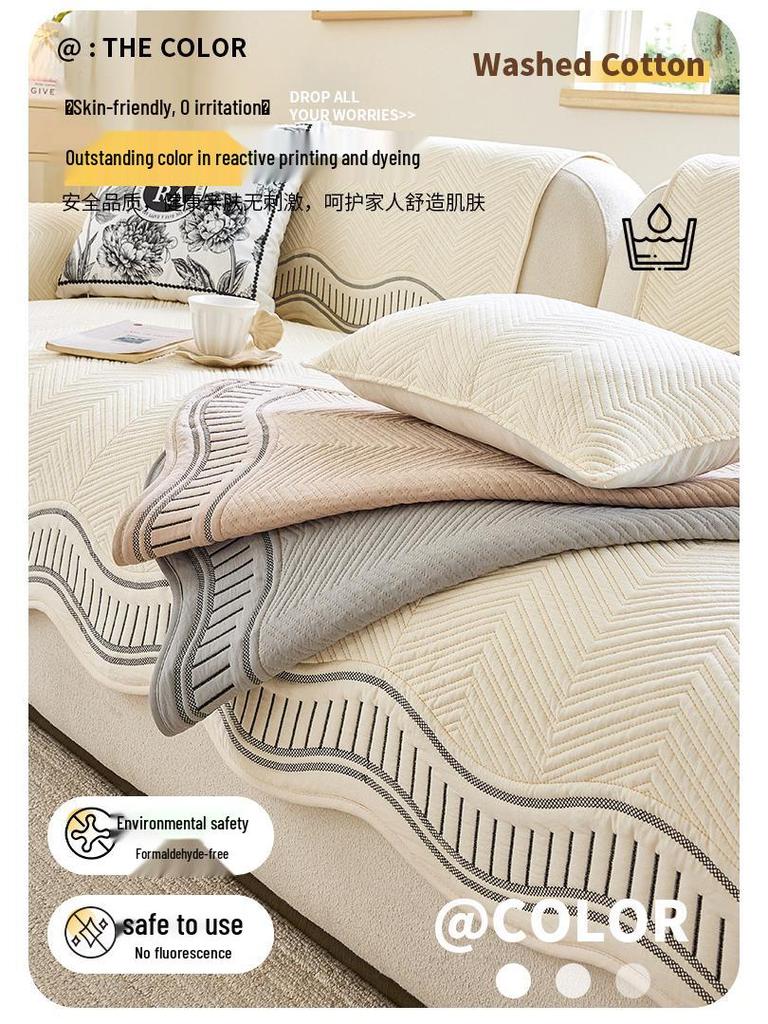2026 All-Season Non-Slip Washable Cotton Sofa Cushion with Simple, High-End Style