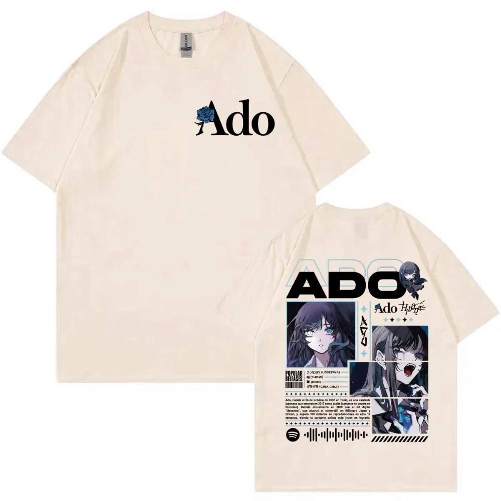 Singer Ado Hibana World Tour Graphic T Shirts Fashion Vintage Short Sleeve T-shirts Men Women's Casual Loose Cotton T-shirt