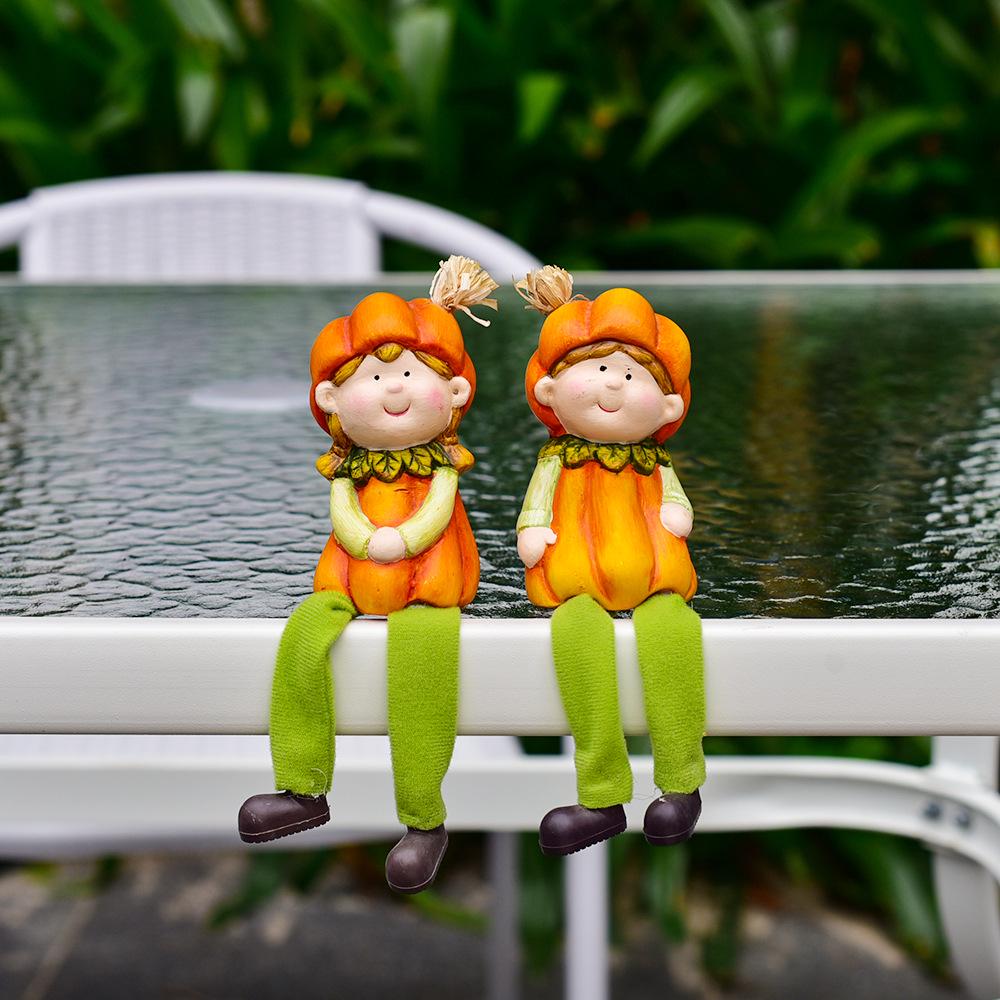 Ceramic Pumpkin Man Home Decor - Harvest Festival Resin Gift