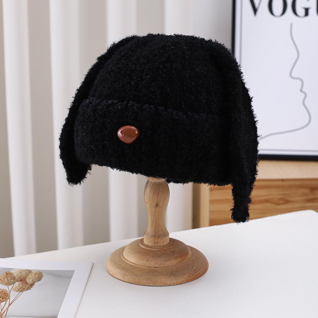 Autumn And Winter Plush Thermal Hat Children'S Ear Protector Knitted Plush Casual Fashion Cute Student Cold Cotton Hat