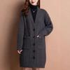 Women's Thick Knit Mid-Length Cardigan - 2025 Autumn/Winter Fashionable Loose Sweater Coat