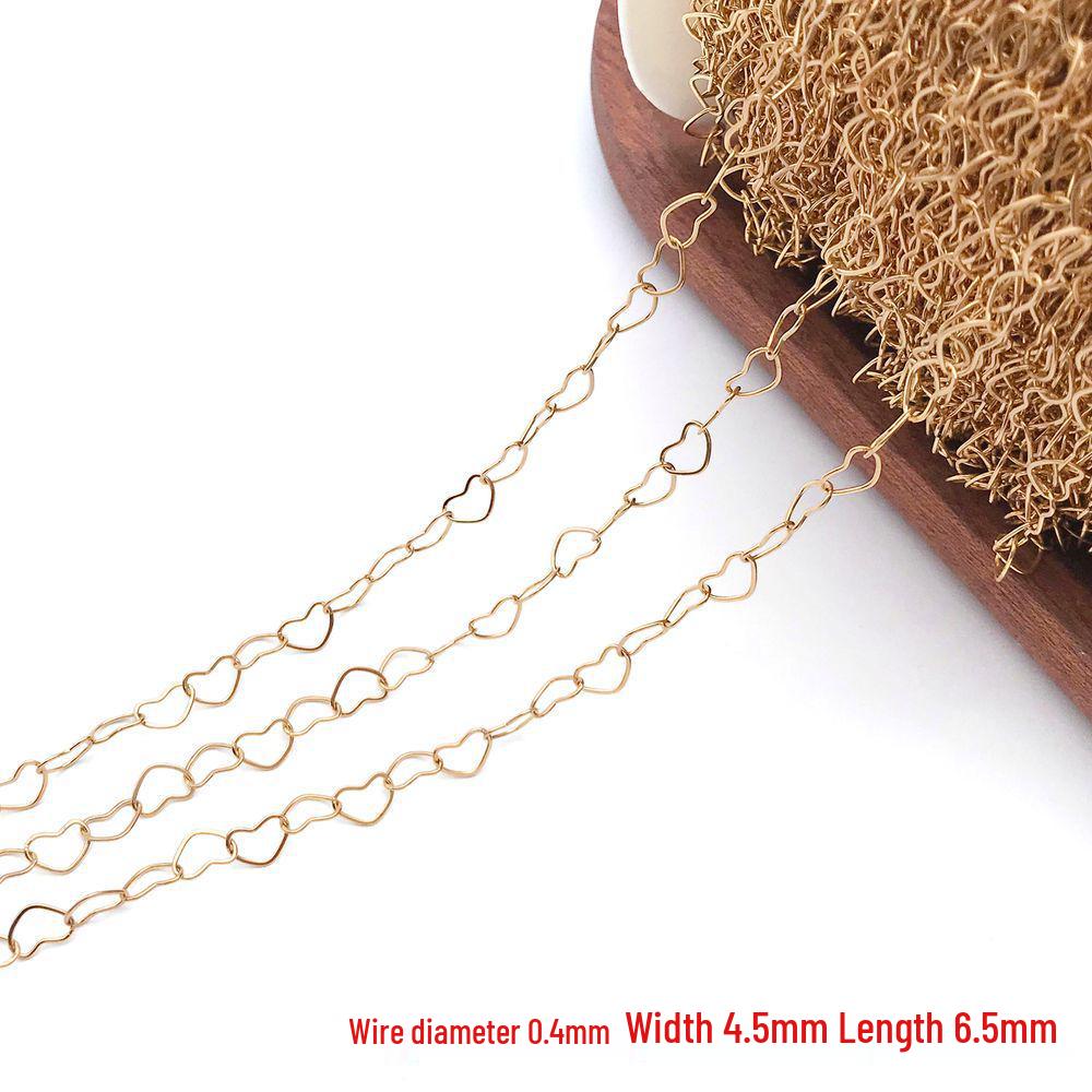 Stainless Steel Heart Chain Pendant Charm for DIY Jewelry