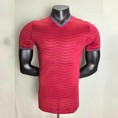 Mens Portugal Home Soccer Jersey Short Sleeve Football Shirt Bamboo Fiber Sportswear