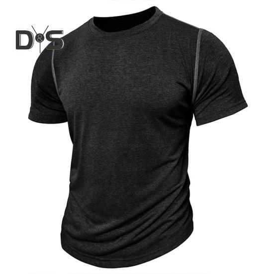 Tricou cu gât rotund pentru bărbați, bumbac, culoare uni, mânecă scurtă, tricou de bază, pulover, tricou casual pentru sport, sală de gimnastică, călătorii, purtare zilnică