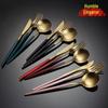 Qianxing Portuguese Style Stainless Steel Golden Dessert Forks (5-Piece Set)