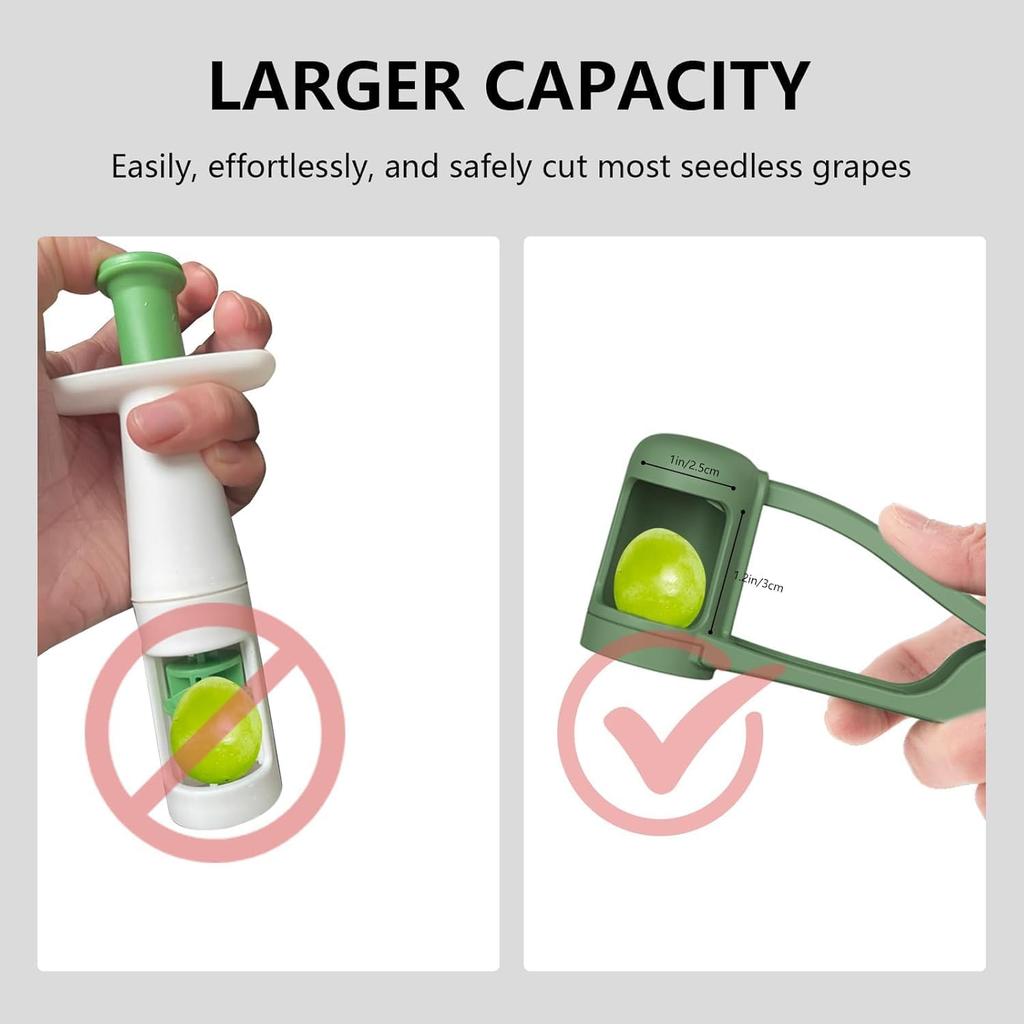 Grape Fruit Slicer Cutter – 4‑Blade Stainless Steel for Grape Tomato Cherry Kitchen Gadget, Salad & Cake Decoration Tool