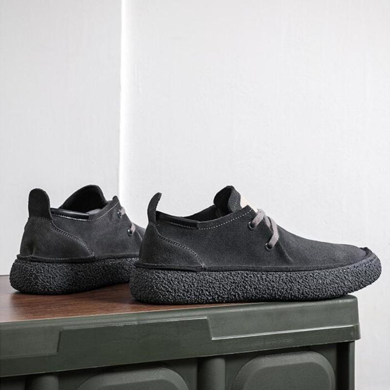 Men's Casual Shoes Suede Genuine Leather Men Comfortable Driving Flats Mens Wear-resisting Non-slip Retro Desert Shoes