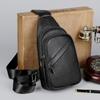 Men's Crossbody Chest Bag - Trendy Korean Style Cowhide Shoulder Bag