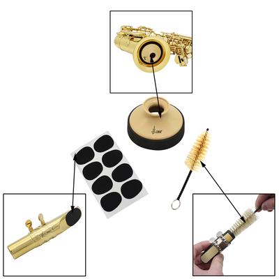 Kit di accessori per sassofono per sassofono 3 in 1, incluso silenziatore per sax + spazzola per bocchino + bocchino