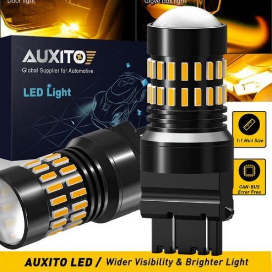 AUXITO 3157 3156 3057 Auto LED Brake Turn Signal Blinker Light Tail Globe Amber 782890731270|