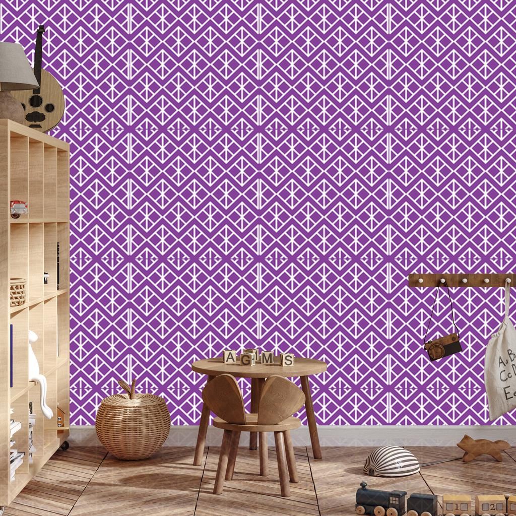 Wallpaper Geometric Pattern Purple and Lavender for Living Room and Bedroom 50x1000