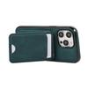 For iPhone 16 Pro Max Case Card Holder Kickstand Leather + TPU Phone Cover with Shoulder Strap