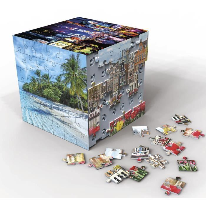 Puzzle 3D - EDUCA - Cube Voyage - 216 Pieces - 6 Puzzles de 36 Pieces - Défi Ludique 8 Ans + (20124)