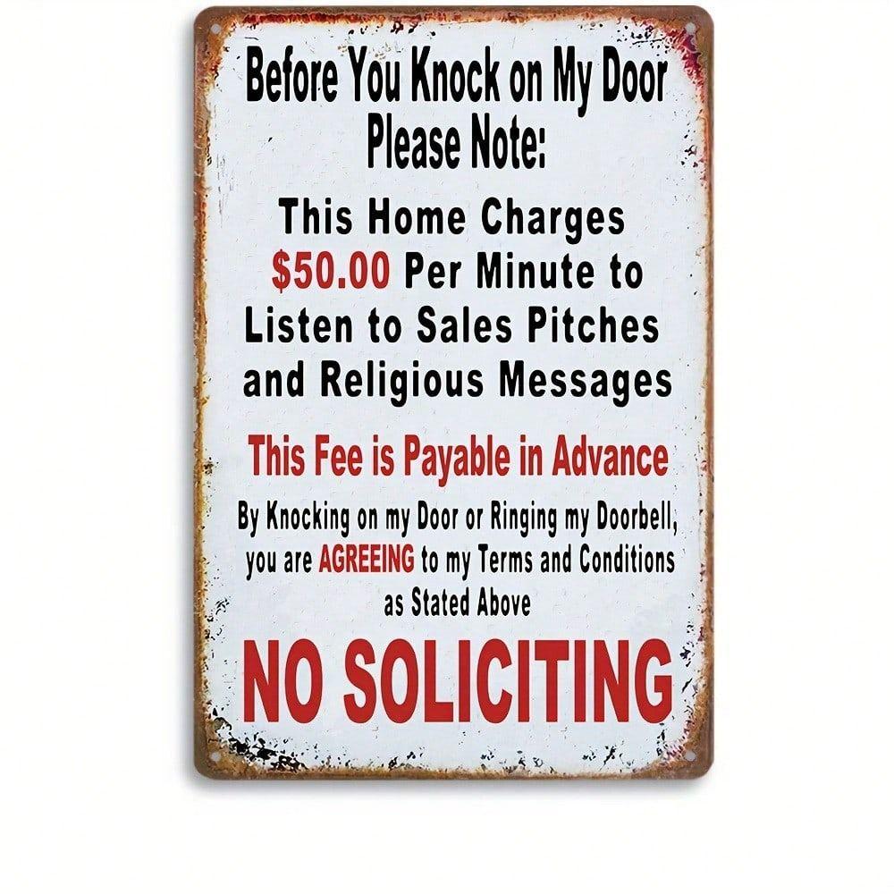 

Metal Poster Wall Art Humorous Do Not Disturb Sign Vintage Style Door Decor