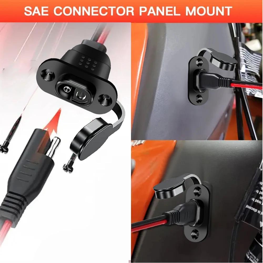 12 AWG Power Socket Sidewall Port Compatible with SAE Quick Connect Solar Panel Weatherproof for Generator Battery Charger