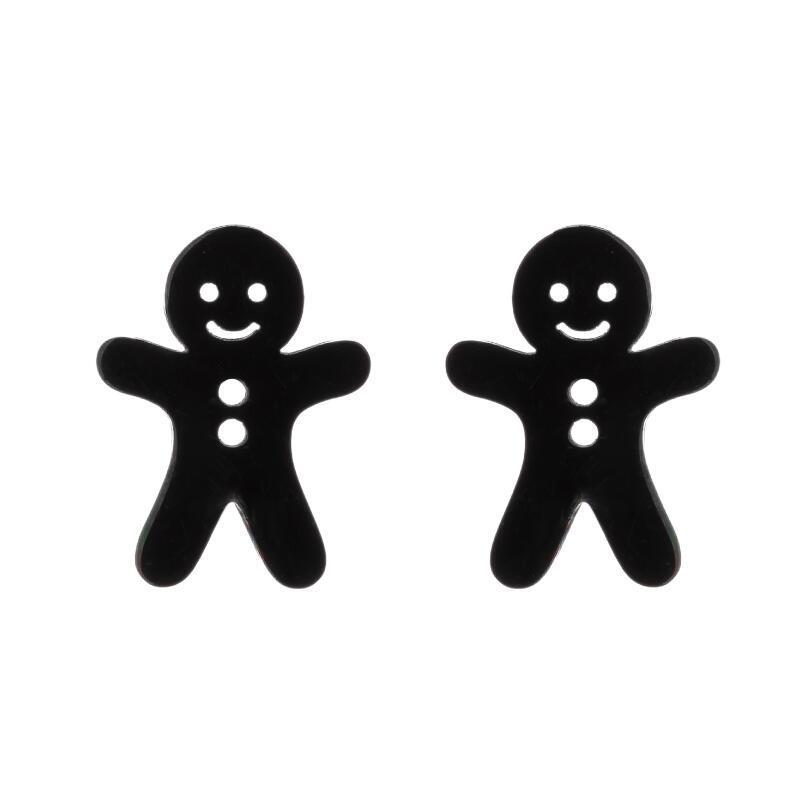 Korean Retro Gingerbread Mermaid & Human Face Asymmetrical Earrings