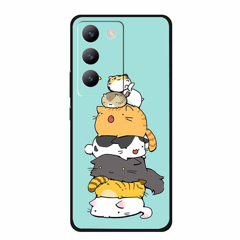 Für vivo V40 SE Hülle Luxus TPU Weiches Silikon Handy Rückabdeckung für vivo V40 SE 5G Schutz Stoßfest Blumen Mädchen Niedlich Hülle