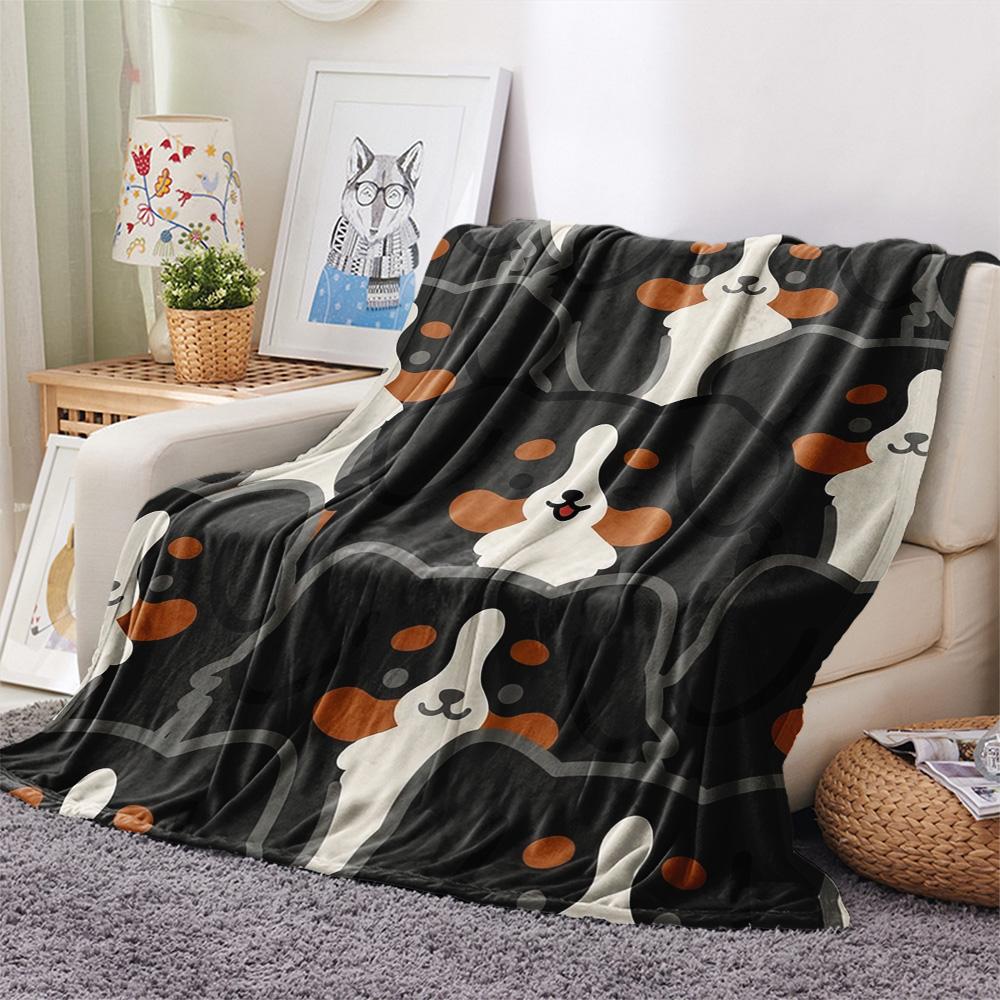 

1Pc bernese mountain dog Print Flannel Blanket, High quality Comfortable for All Seasons, Home Decor, Warmth and Comfort, Perfect for Christmas Gifts 80cm x 120cm