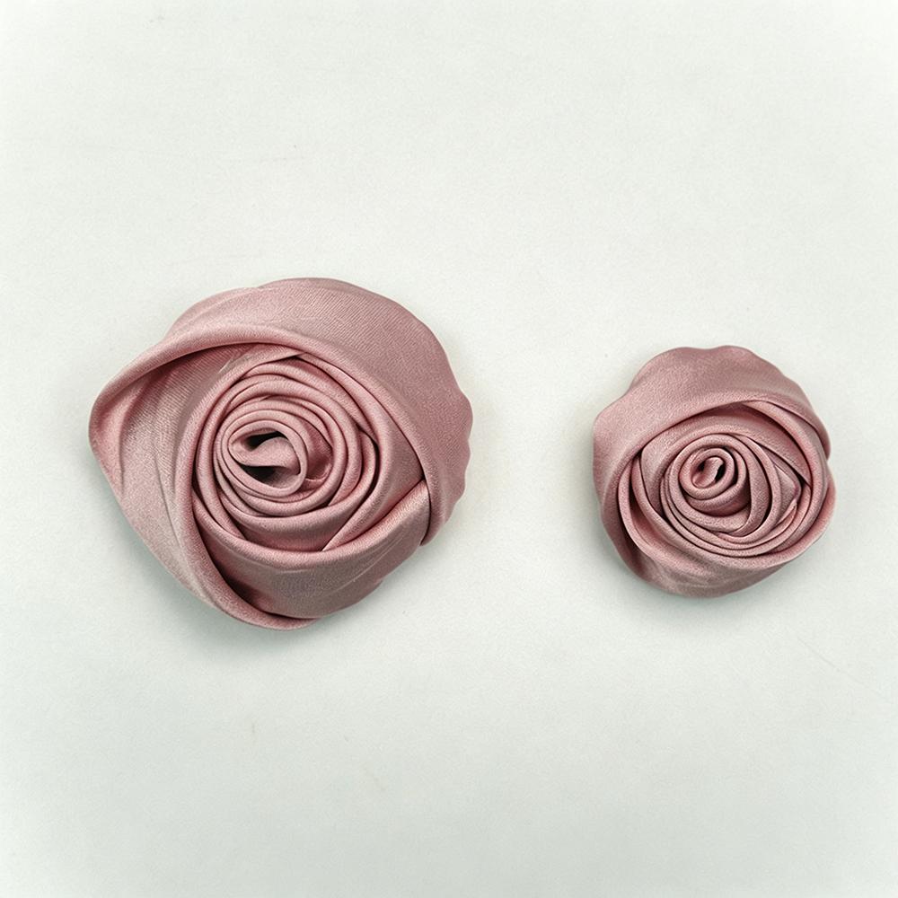 3.5Cm 5Cm Thick Silk Satin Fabric Flower 3D Rose Diy Simulation Flower Chest Flower Head Flower Accessories Clothing Accessories
