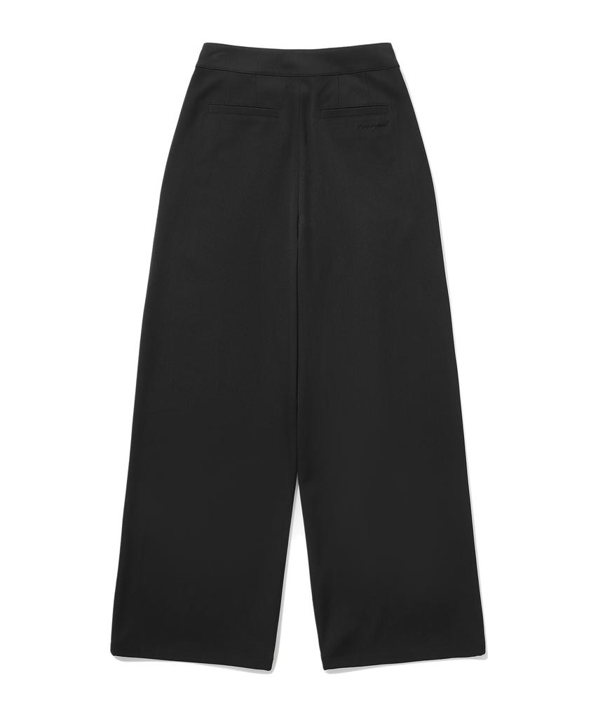 COVERNAT WOMAN Double-Pleated Belted Wide Pants Charcoal