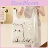 Plastic Durable Kitchen Trash Bag With Handles And Cat Print Design For Home Use
