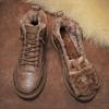 Men's Casual Trendy Shoes Warm Shoes Men's Winter Warm Ankle Boots Men's Fleece High-top Cotton Shoes Male Leather Shoes