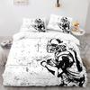 American Football Duvet Cover Set Queen/Full/King Size Skull Bedding Set 3pcs for Kids Boys Teens Sports Gaming Comforter Cover