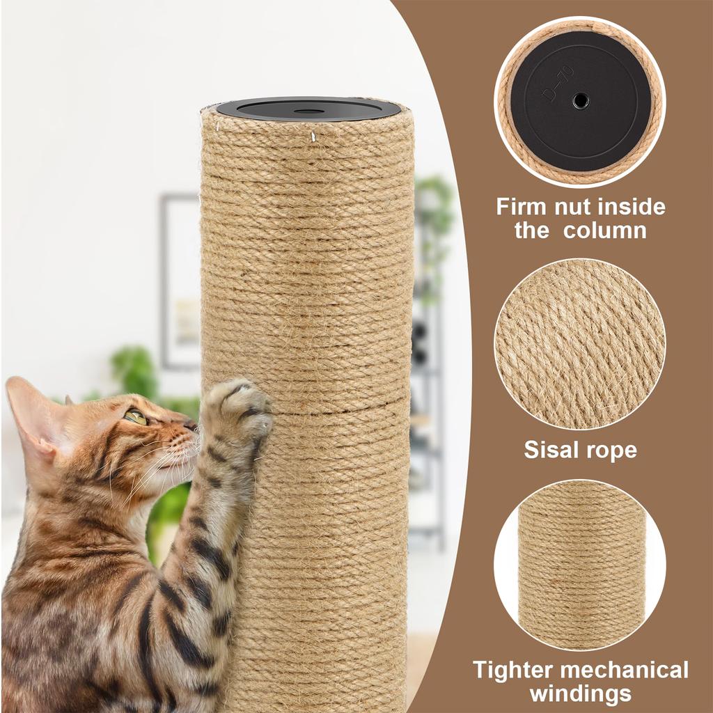 Solid Wood Cat Scratching Posts Replacement Posts Durable and Wear-Resistant Cat Accessories Sisal Posts Scratching Materials