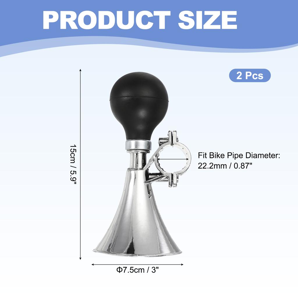 Uxcell 2 Pièces Klaxon de Vélo Klaxons à Air Pour Sécurité W Air Squeeze Poignée en Plastique Trompette Guidon Sonnette Forte de Vélo Route/Montagne/Vélos/Trottinettes