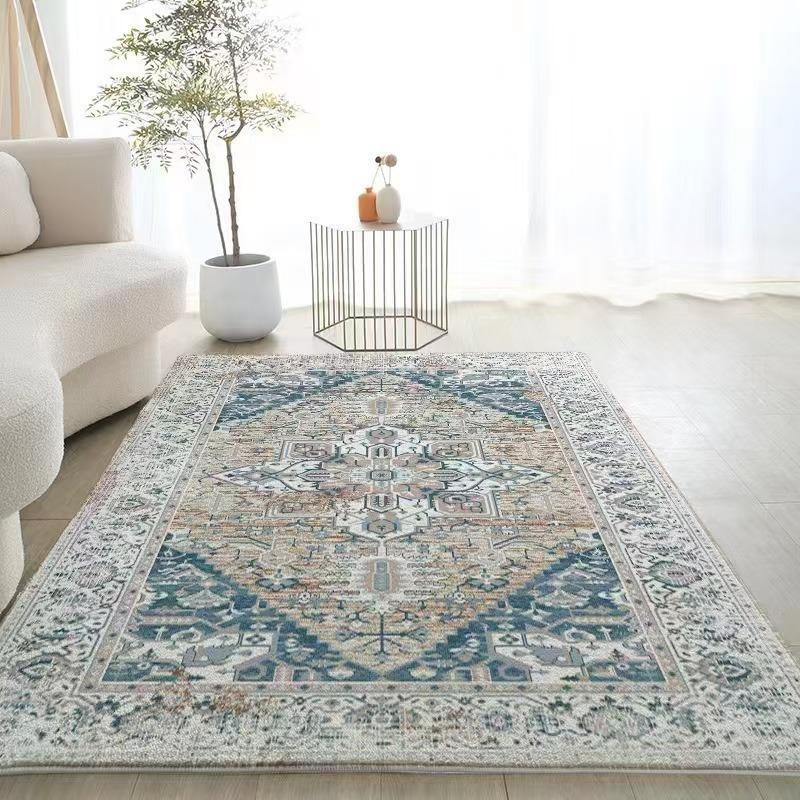 Bohemian Flannel Area Rug Non-Slip Living Room Carpet Vintage Pattern Floor Mat for Cozy Bedroom Home Decor Its Very Beautiful