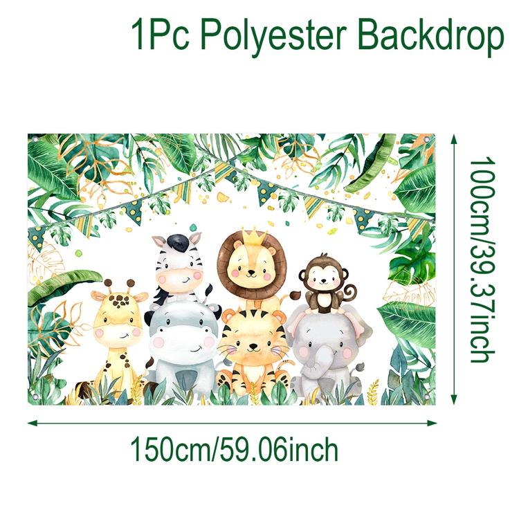 Jungle Animals Backdrop Jungle Party Decoation Wild One Safari Birthday Decorations Baby Shower Boy Gril Birthday Party Decor