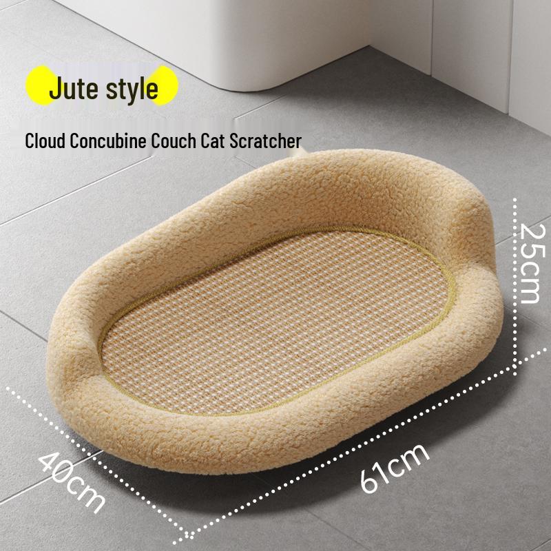 

Durable Sisal Cat Bed & Scratching Board: Non-Shedding, Scratch-Resistant Recliner for All Seasons