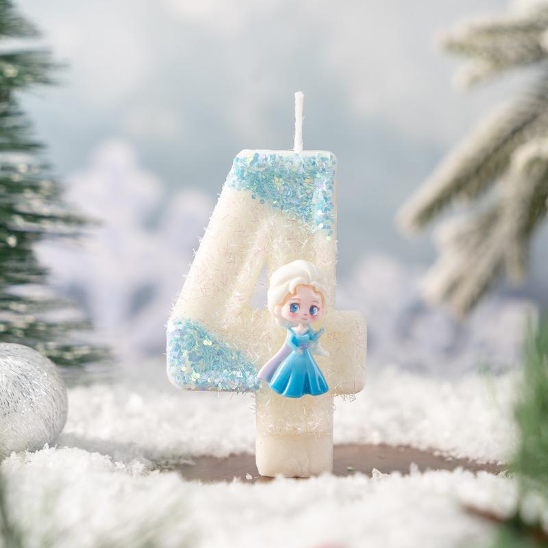 Charming Cartoon Princess Number Candles 0-9 for Christmas Decorations