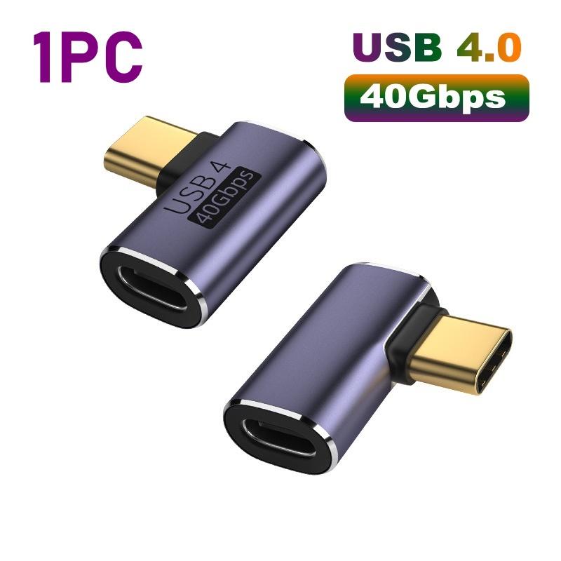 USB 4.0 Adapters U-Shape Straight Angle Adapter Type C Female To Type C Male 40Gbps Fast Data Adapter Converter Charging Adapter