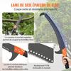 Manual Pole Saw, 7.3-27 Ft Extendable Tree Pruner, Sharp Steel Blade High Branches Trimming, Manual Branch Trimmer with Lightweight 8 Fiberglass