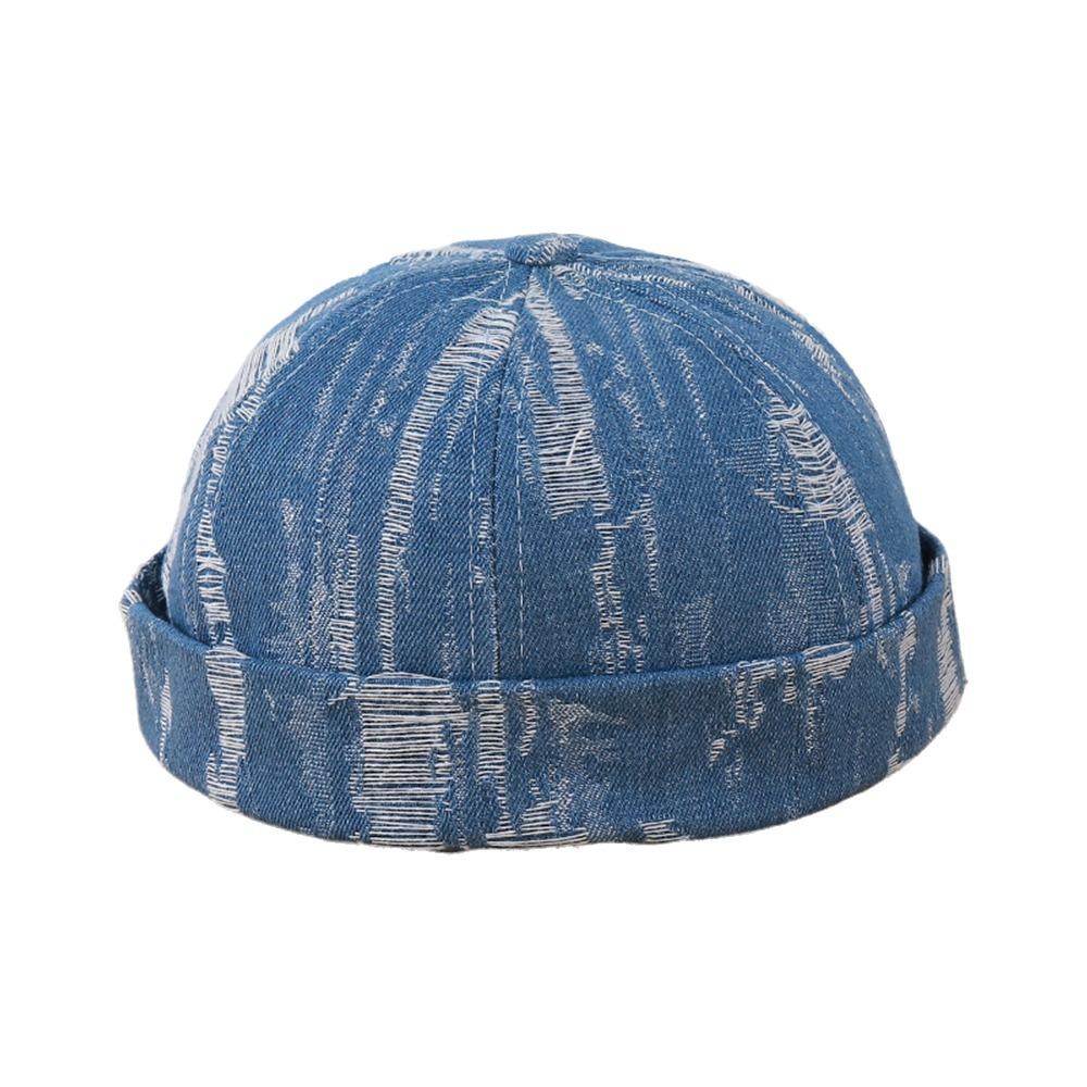 Fashion Washed Cotton Docker Cap Adjustable Windproof Brimless Skullcap Casual Retro Beanie Hat Hip Hop
