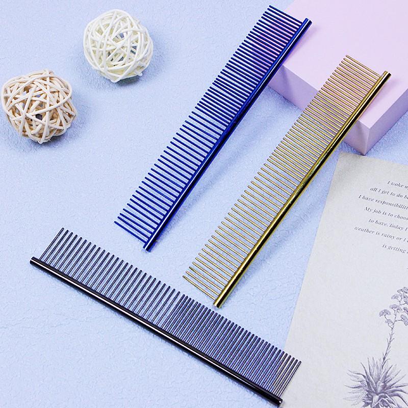 Dog Comb Stainless Steel Dog Brush Pet Grooming Straight Combs for Cat Hair Knot Cleaning Pet Hair Remover Massage Dogs Brushes