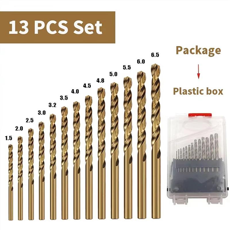13/19/25Pcs Hss M35 Cobalt High Speed Steel Twist Drill Bit Tool Set Of Drills Accessories For Metal Stainless Steel Drilling