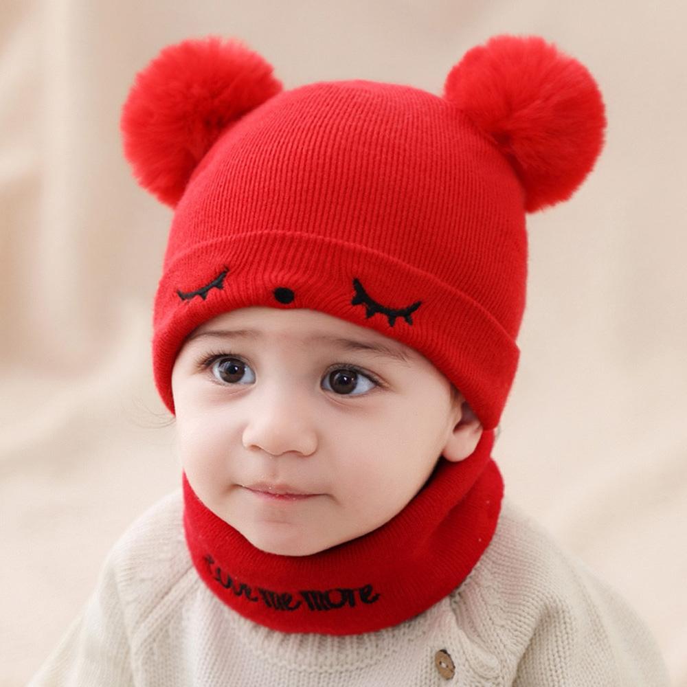 Buy Toddler Winter Hat Scarf Set Knitted Warm Skiing Cap Neck